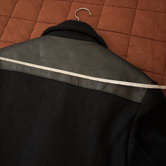 Men's Vaporize by James Iha Wool Blend / Leather Detailed Jacket, Medium, Black - Picture 10 of 12